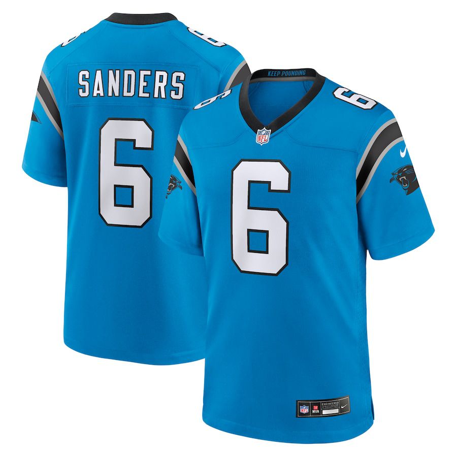 Men Carolina Panthers #6 Miles Sanders Nike Blue Team Game NFL Jersey